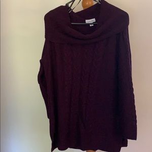 Purple cowl neck sweater